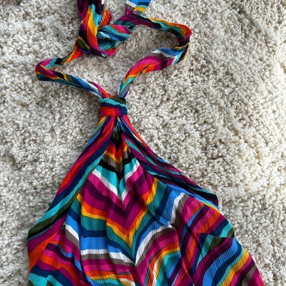 Trina Turk Louvre High Neck Halter Swimsuit Cover-Up Small - Picture 5 of 9